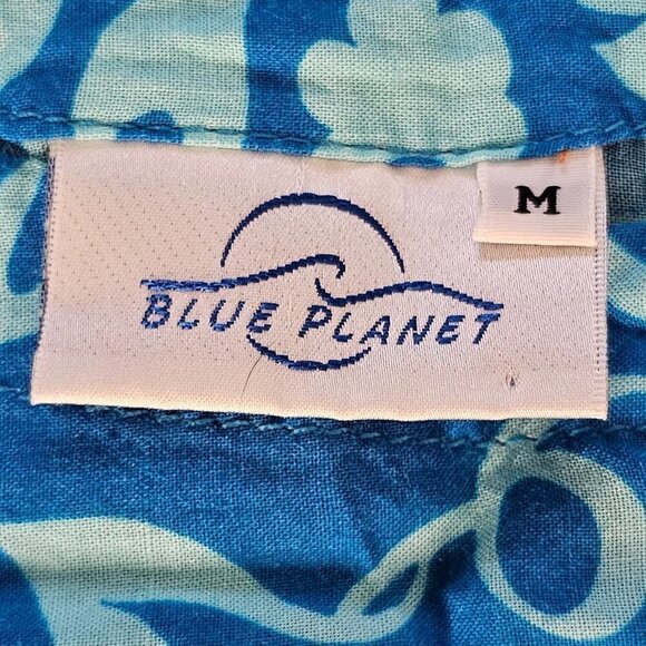 Women's sleeveless sun/beach dress, tropical print, Blue, Medium - Picture 9 of 9